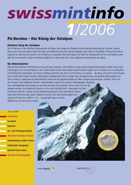 2006/1 Piz Bernina – Der König der Ostalpen (PDF ... - Swissmint
