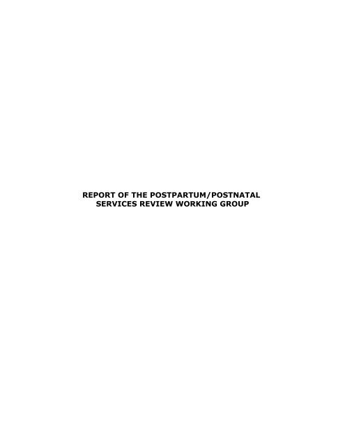 Postpartum & Postnatal Guidelines - Reproductive Care Program of ...