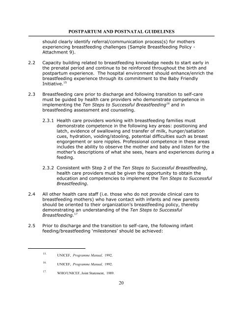 Postpartum & Postnatal Guidelines - Reproductive Care Program of ...