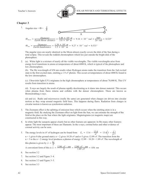 Answers to Chapter Questions - Space Environment Center