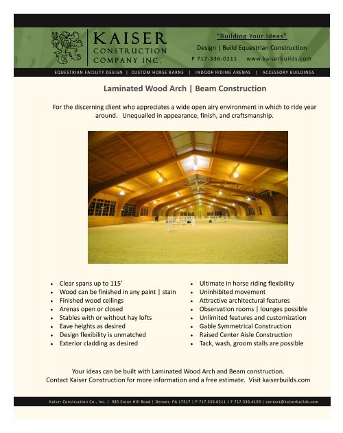 Laminated Wood Brochure (PDF) - Custom Horse Barn Builder ...