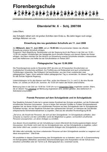 Elternbrief 6 - Schj 07-08 - Florenbergschule Pilgerzell