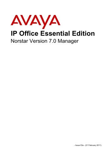 Norstar Version - IP Office Info