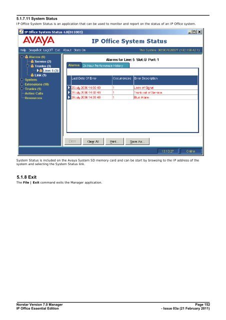 Norstar Version - IP Office Info