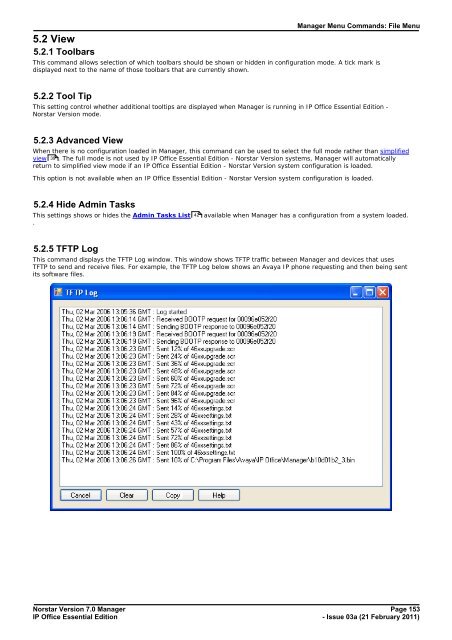 Norstar Version - IP Office Info