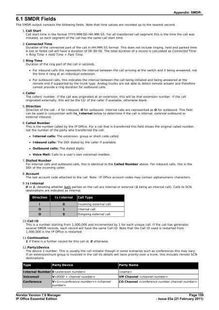 Norstar Version - IP Office Info