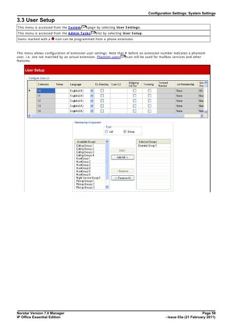 Norstar Version - IP Office Info