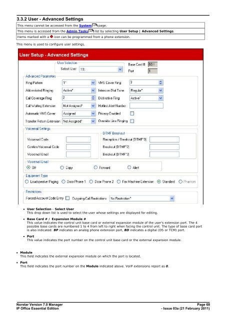 Norstar Version - IP Office Info