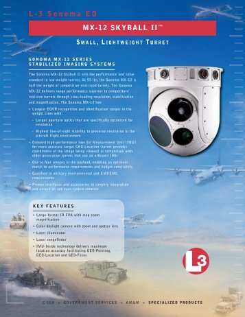 L-3 Sonoma EO MX-12 SKYBALL IIâ„¢ - L-3 Communications