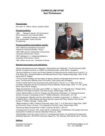 CURRICULUM VITAE Karl Pichelmann - Joint Vienna Institute