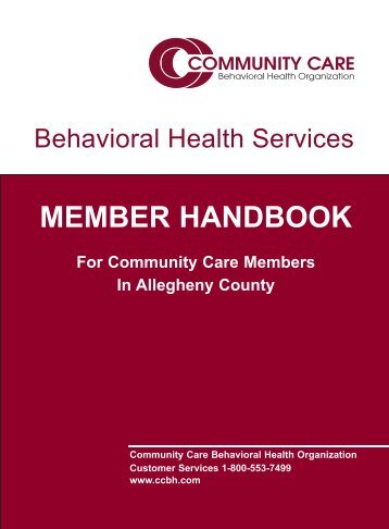 MEMBER HANDBOOK - Community Care Behavioral Health