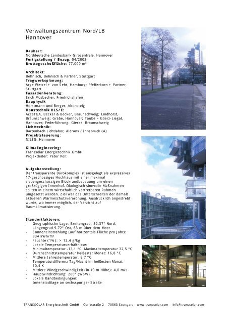 Projektblatt Als Pdf Transsolar