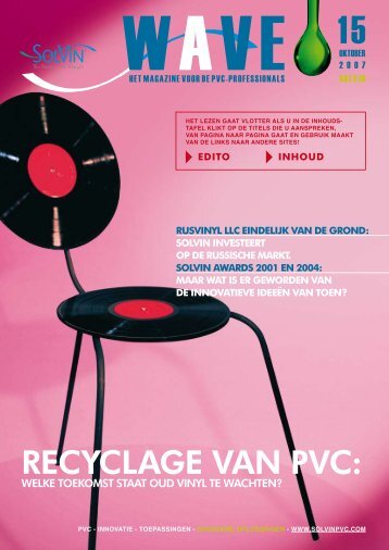 RECYCLAGE VAN PVC: - Solvay Plastics