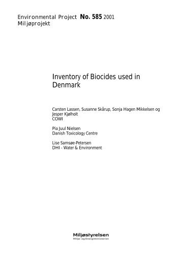 Inventory of Biocides used in Denmark - MiljÃ¸styrelsen