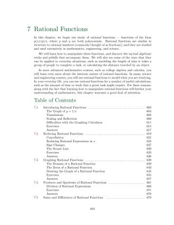 Chapter 7 Rational Functions - College of the Redwoods
