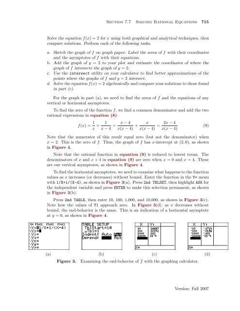 Chapter 7 Rational Functions - College of the Redwoods