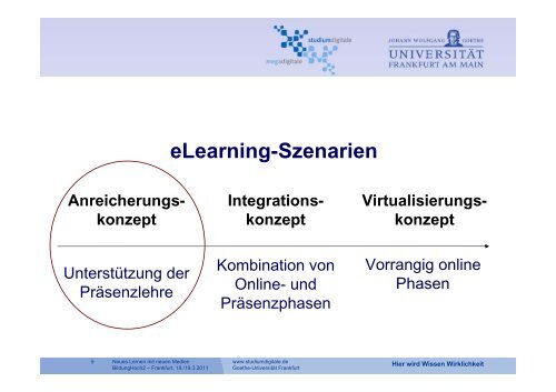 neue Lernformen im Netz - studiumdigitale - Goethe-UniversitÃ¤t