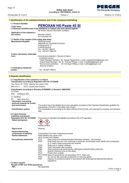 PEROXAN HX-Paste 45 SI - Pergan GmbH