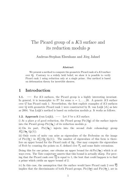 The Picard group of a K3 surface and its reduction modulo p