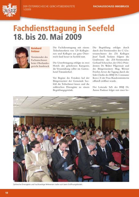 Der ÃƒÂ–sterreichische Gerichtsbedienstete Juli 2009 - ZA Justiz