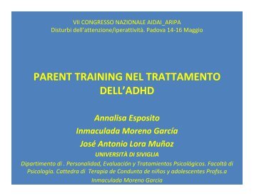 PARENT TRAINING NEL TRATTAMENTO DELL'ADHD - Aidai