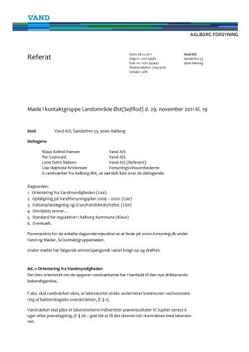 Referat - Forsyningsvirksomhederne