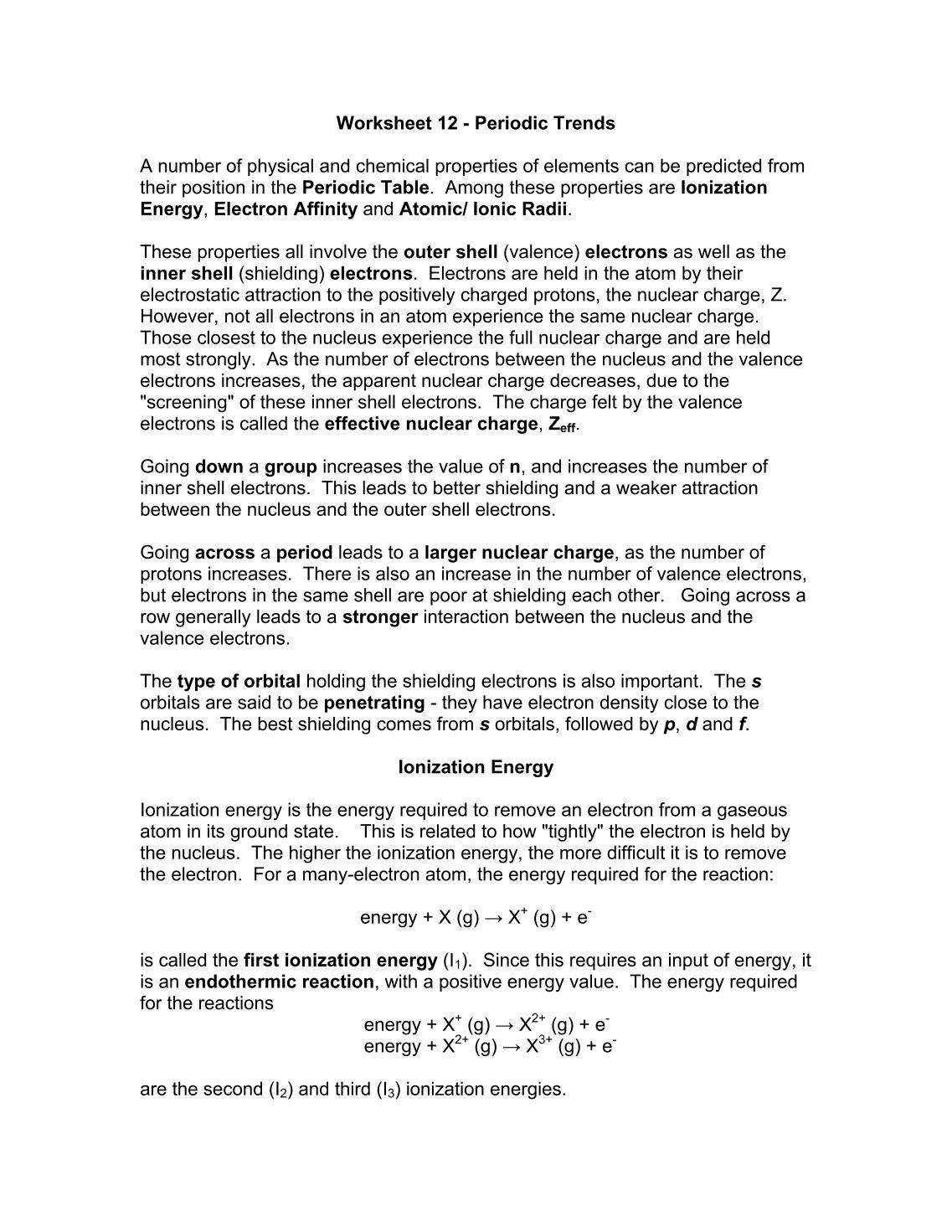 Periodic Trends Worksheet 12 Pages 10 S From Kurtniedenzu Cmswiki Wikies Periodic Trends Practice Worksheet Templates And Worksheets
