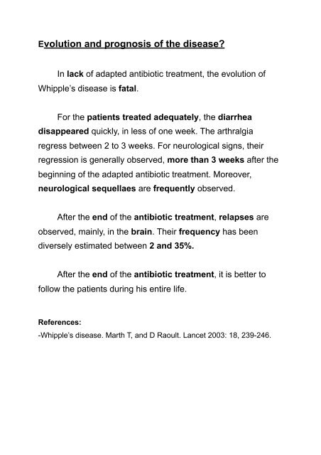 Whipple's disease and Tropheryma whipplei