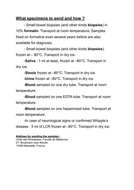 Whipple's disease and Tropheryma whipplei