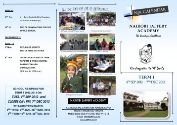 TERM 1 2012-2013 CALENDAR Ver 2 - Nairobi Jaffery Academy