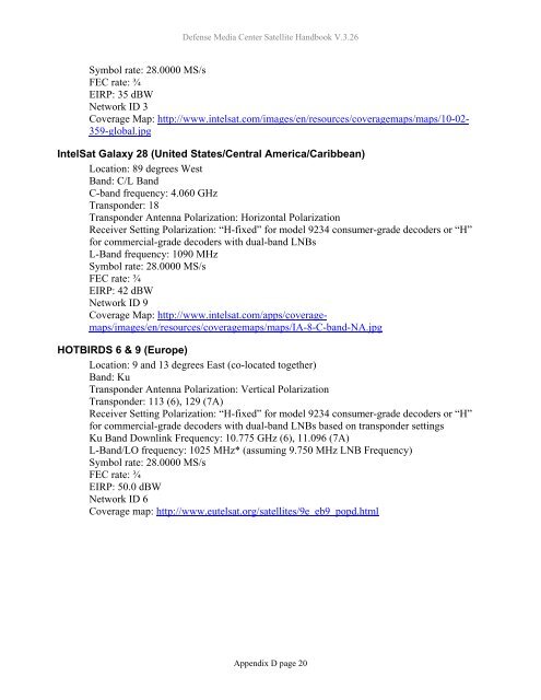 AFRTS Defense Media Center Satellite Handbook