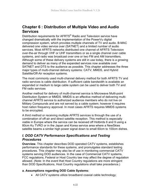 AFRTS Defense Media Center Satellite Handbook