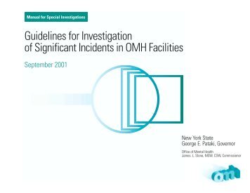 Guidelines for Investigation of Significant Incidents in OMH Facilities