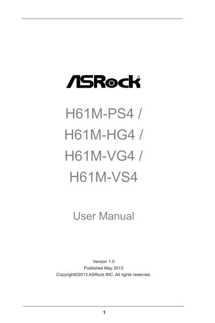 H61M-PS4 / H61M-VG4 / H61M-VS4 - ASRock