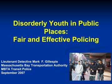 Disorderly Youth in Public Places - Center for Problem-Oriented ...