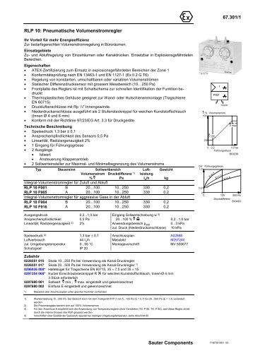 67.301/1 Sauter Components RLP 10: Pneumatische ...