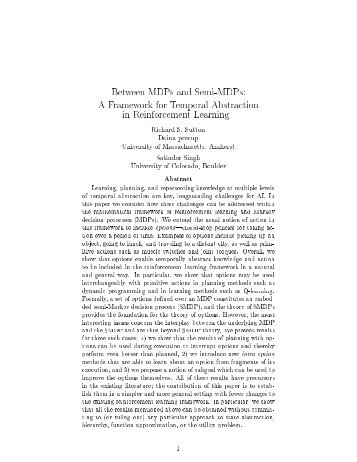 Between MDPs and Semi-MDPs: A Framework for Temporal ...