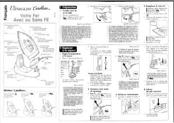 Mode d'emploi Fers Vapeur Ultragliss Cordless - Calor
