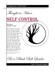 Self Control Packet - The White Oak Martial Arts Center