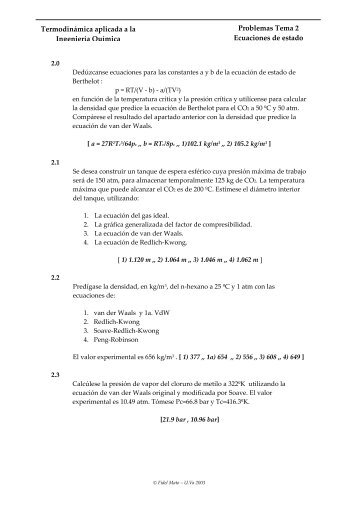 Ecuaciones de estado - IqTMA-UVa