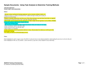 Sample Documents: Using Task Analysis to Determine ... - PageOut