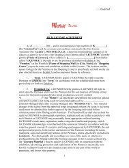 Westfield's Film License Agreement