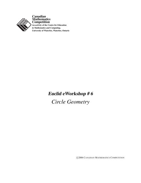 Circle Geometry - CEMC - University of Waterloo
