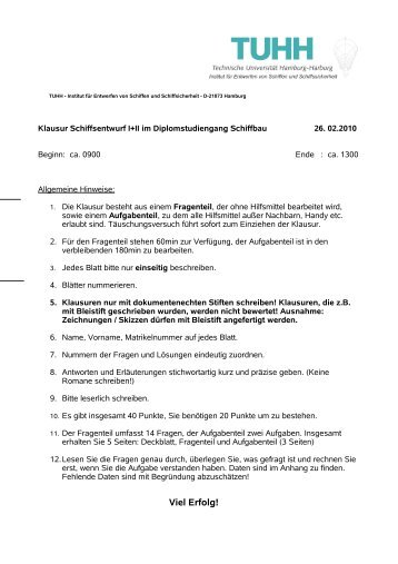 Klausur_Schiffsentwurf_WiSe_09_10 - Institut fÃ¼r Entwerfen von ...