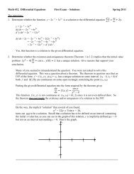 Math 432. Differential Equations First Exam â Solutions ... - Frostburg