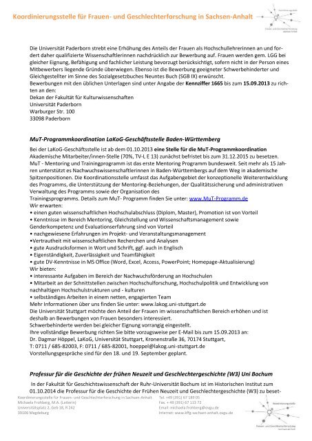 August 2013 - und Geschlechterforschung in Sachsen-Anhalt - Otto ...