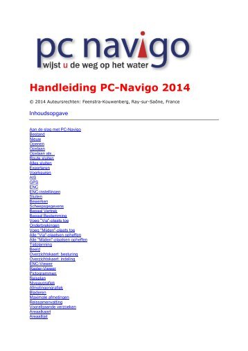 Handleiding PC-Navigo 2014