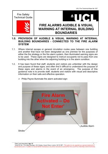 Fire Alarm Activated â Do Not Enter' - UCL