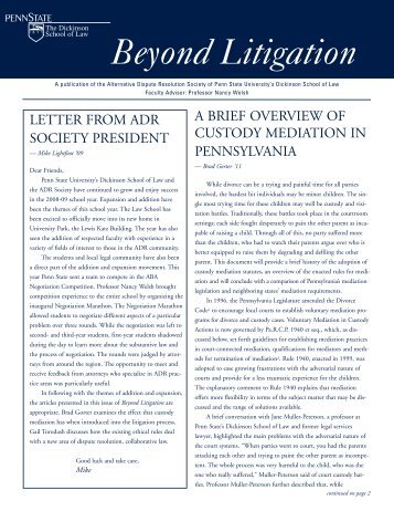 Beyond Litigation - Penn State Law