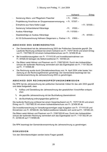 Protokoll vom 11.06.2004 - Gemeinde Volken